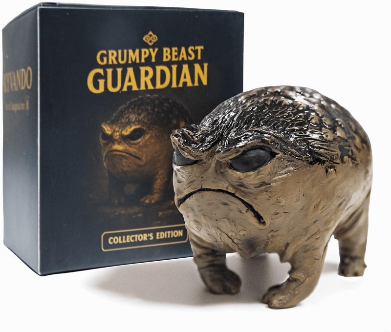 KYVANDO Weird Grumpy Angry Frog Toad Statue – Ugly Cute Resin Sculpture for Garden, Desk or Home Décor, Tiny Novelty Figurine with Gift Box, 1pcs - Image 1